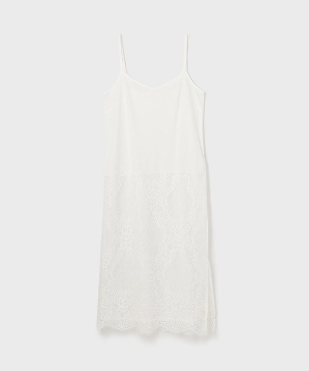 GRACE CONTINENTAL シアーレースニットワンピース グレー