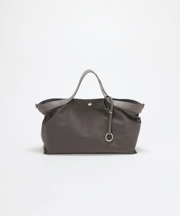 TOPKAPI 【Breath TOPKAPI】MORPH モーフ リンクルナイロン 2way ワイド トートバッグ チャーム付き　軽量 / 撥水 グレー