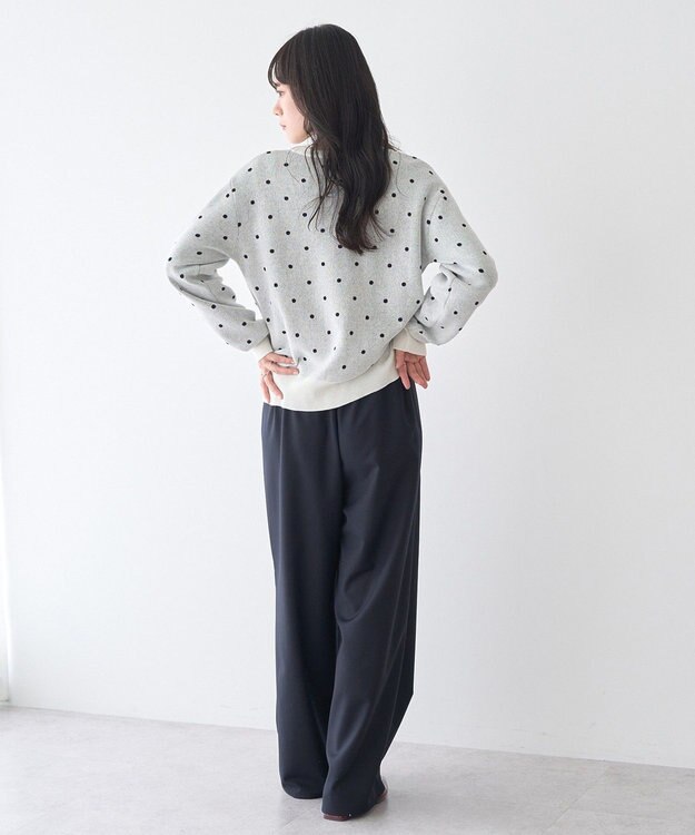 earth music&ecology ドットジャガードカーディガン Ivory