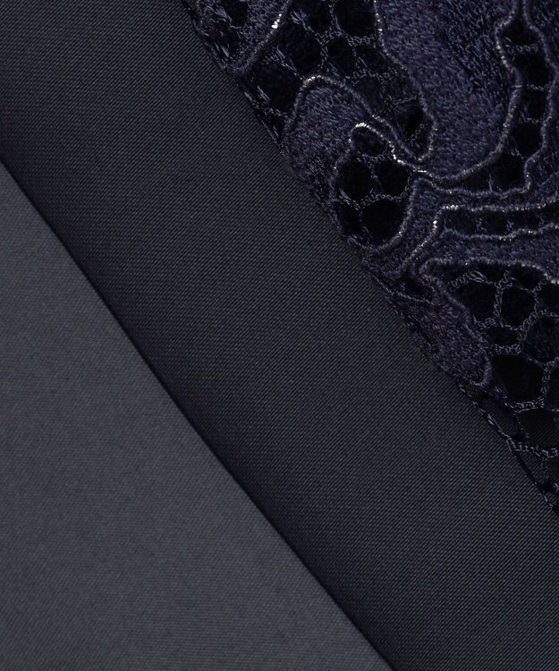 23区 【APPLAUDIR】ノーブルサテン レースコンビドレス ネイビー