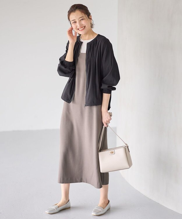 ANY 【洗濯機可能/接触冷感/UVケア/イージーケア】清涼リラックスブルゾン ブラック