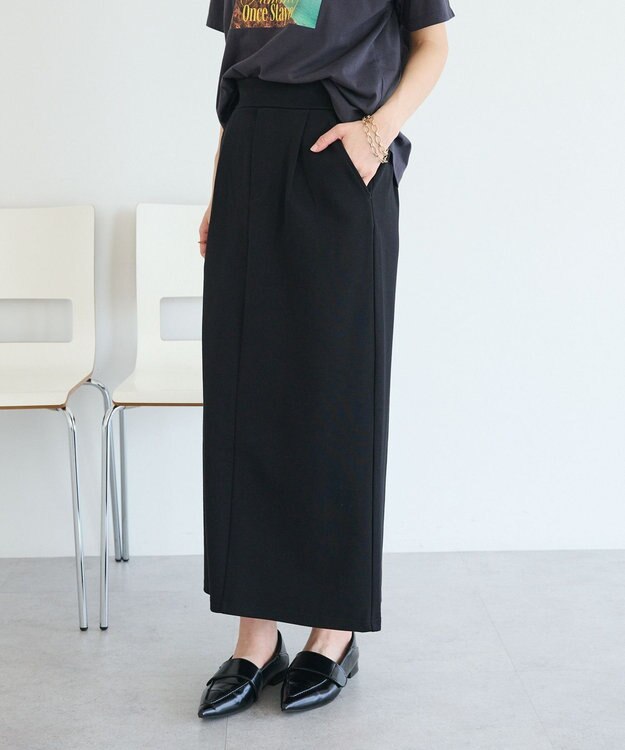 CRAFT STANDARD BOUTIQUE フクレジャカードIラインスカート Black