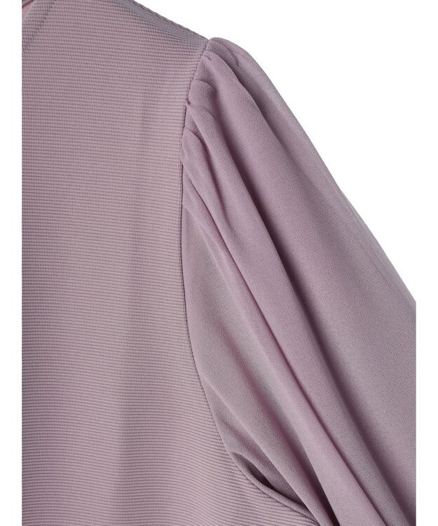 Green Parks 袖異素材使いリップルプルオーバー Purple