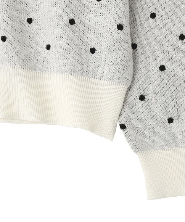 earth music&ecology ドットジャガードカーディガン Ivory