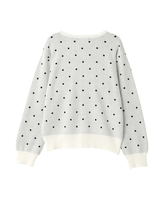 earth music&ecology ドットジャガードカーディガン Ivory