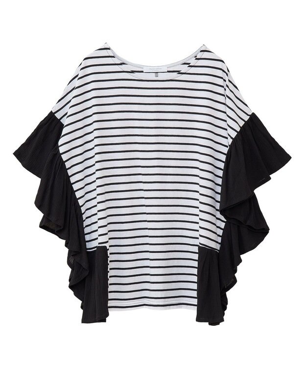 Green Parks 袖フレアドッキングカットプルオーバー Border