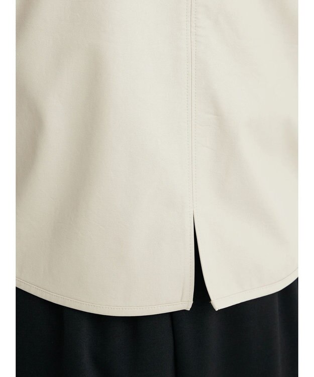 Green Parks フェイクレザーベスト Ecru