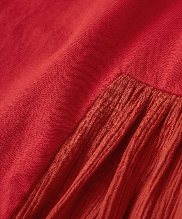 Green Parks 袖フレアドッキングカットプルオーバー Red