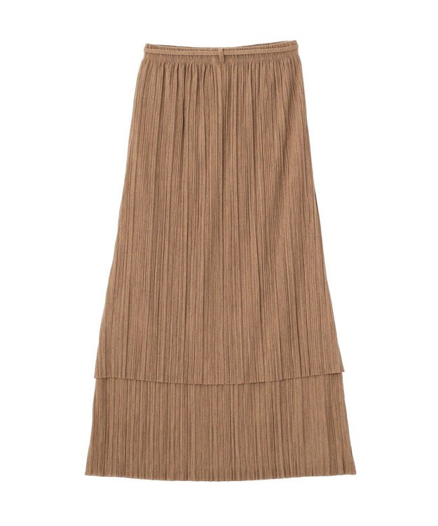 earth music&ecology プリーツレイヤードライクスカート Brown