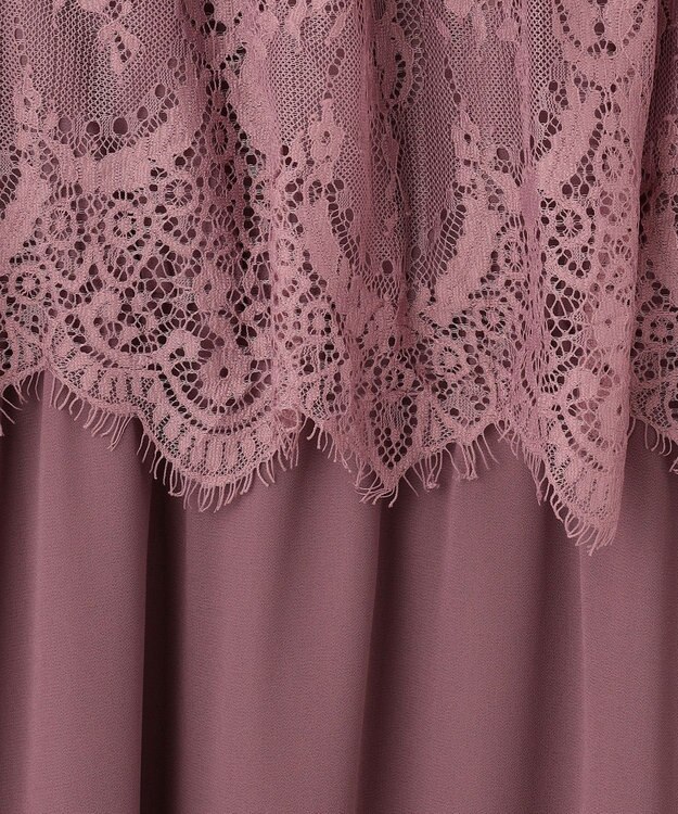 ANY SIS 【洗える】レーシーケープ ドレス スモーキーピンク