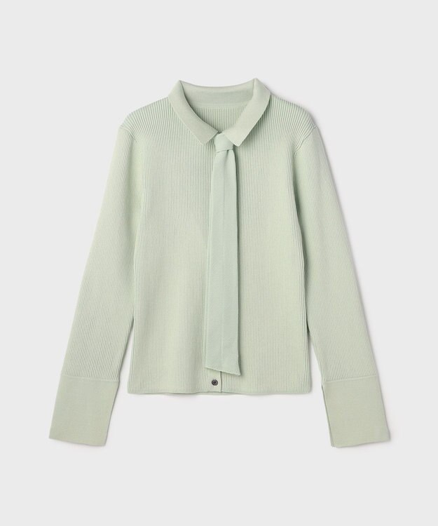 GRACE CONTINENTAL リブシャツニットトップ ライトグリーン