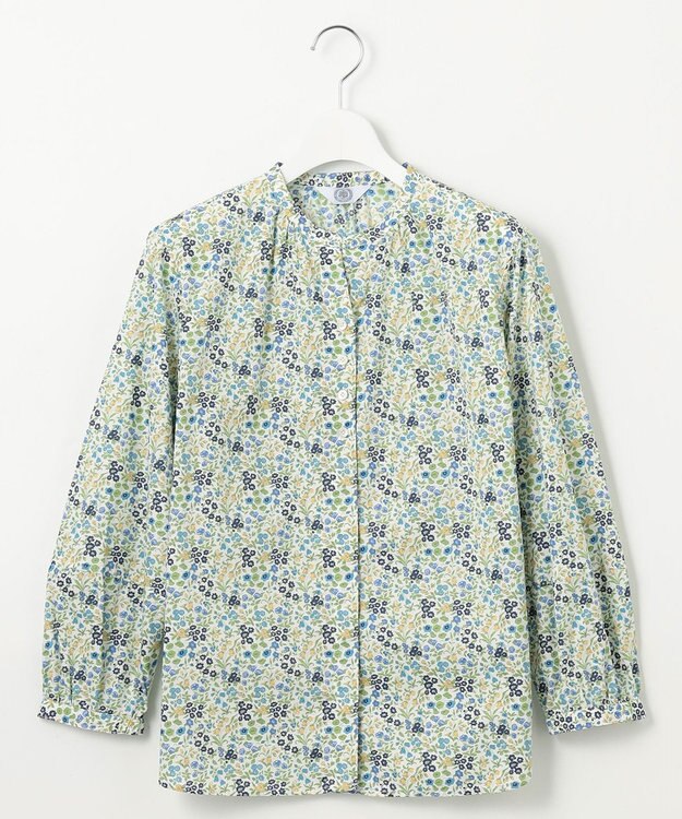 J.PRESS LADIES L 【洗える】Liberty Lilibet＆Hannah Rose バンドカラー ブラウス イエロー系5