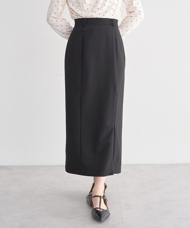 earth music&ecology ジップスリットＩラインスカート Black