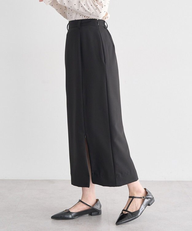 earth music&ecology ジップスリットＩラインスカート Black