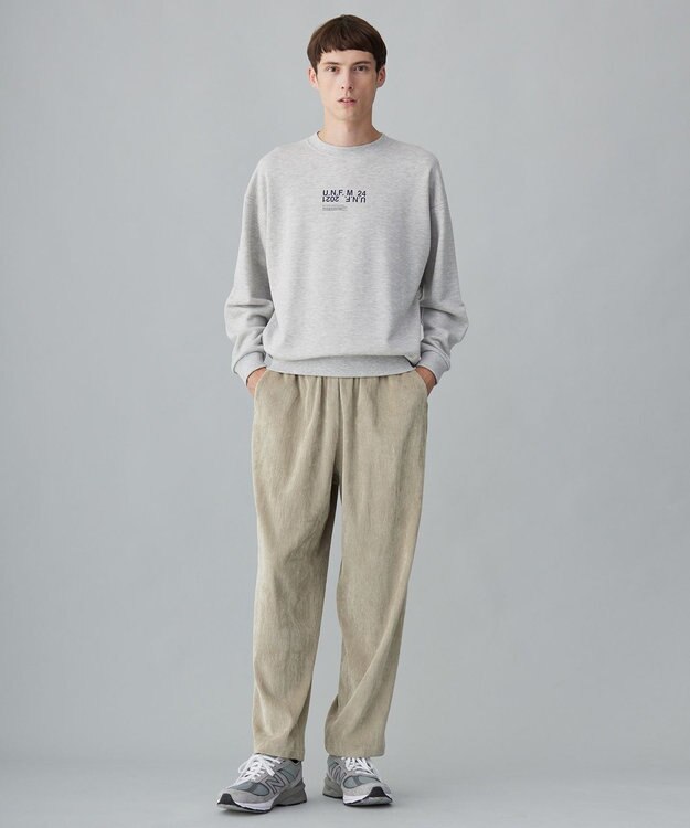 UNFILO MENS 【男女兼用】リラックス コーデュロイ ギャザーパンツ ベージュ