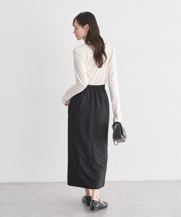 earth music&ecology ジップスリットＩラインスカート Black