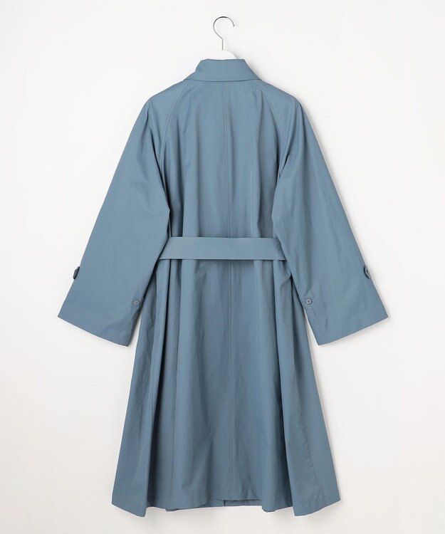自由区 【春の必需品・オンオフ使える】コットンナイロンバルカラー コート ブルー