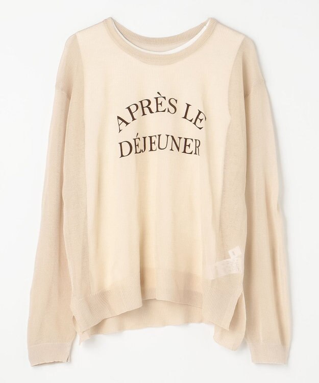 ANY L 【2SET】シアーロゴニット×タンクトップセット ライトベージュ