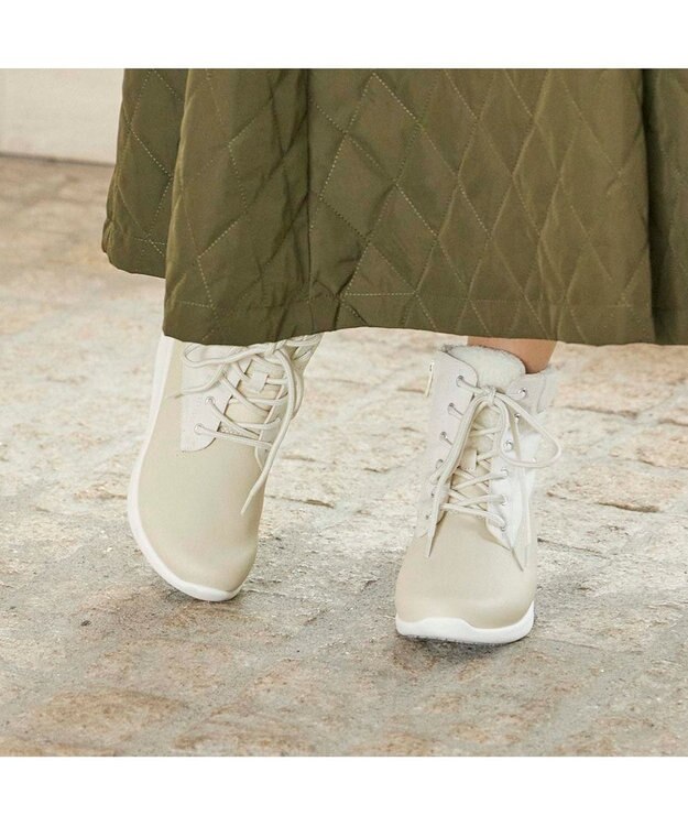 ing <ing>【レイン・スノー対応】レースアップスニーカーブーツ アイボリー