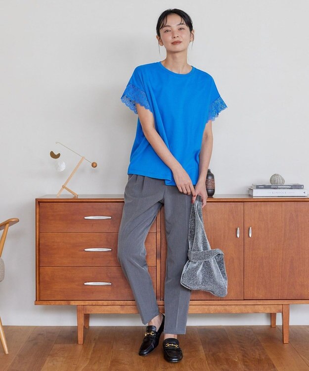 AMERICAN HOLIC レーススリーブカットプルオーバー Blue