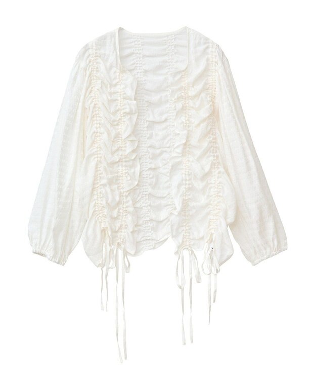 Green Parks ■ＥＳＣＡＲシアーギンガムシャーリングカーディガ Off White