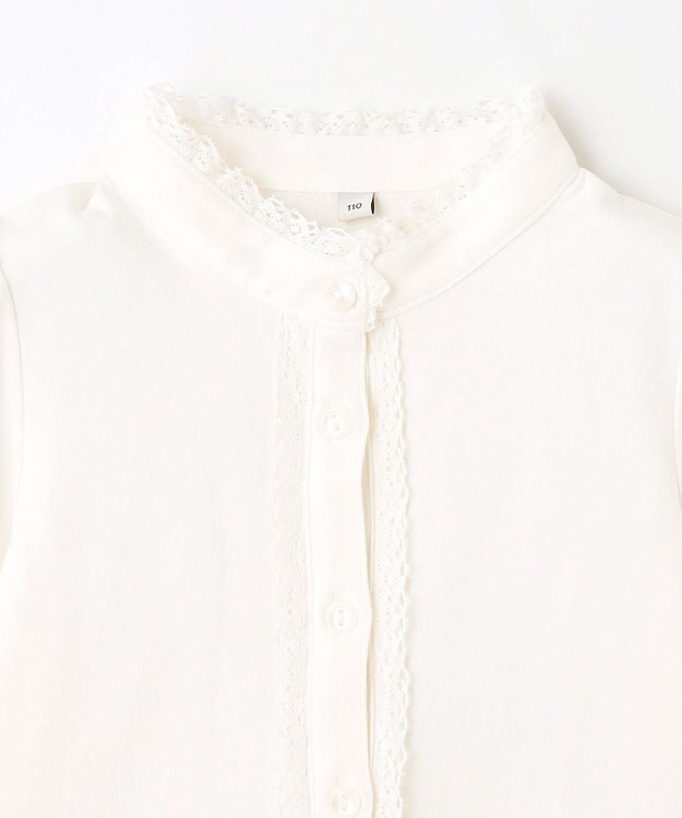 ANY KIDS スタンドカラーブラウス ホワイト系