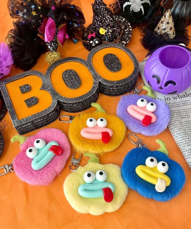 WEGO ミニぺろりんパンプキンモンスターぬいぐるみキーホルダー ブルー