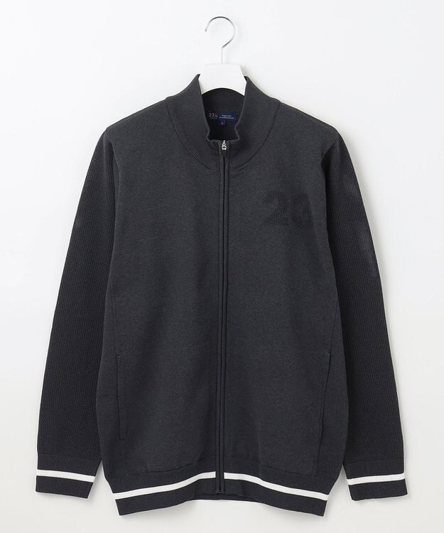 23区GOLF 【MEN】【ウォッシャブル】フルジップニットブルゾン グレー系
