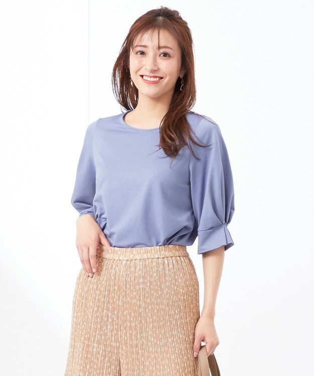 ANY SIS S 【接触冷感・UVカット】サカリバクルーネック プルオーバー ライトブルー