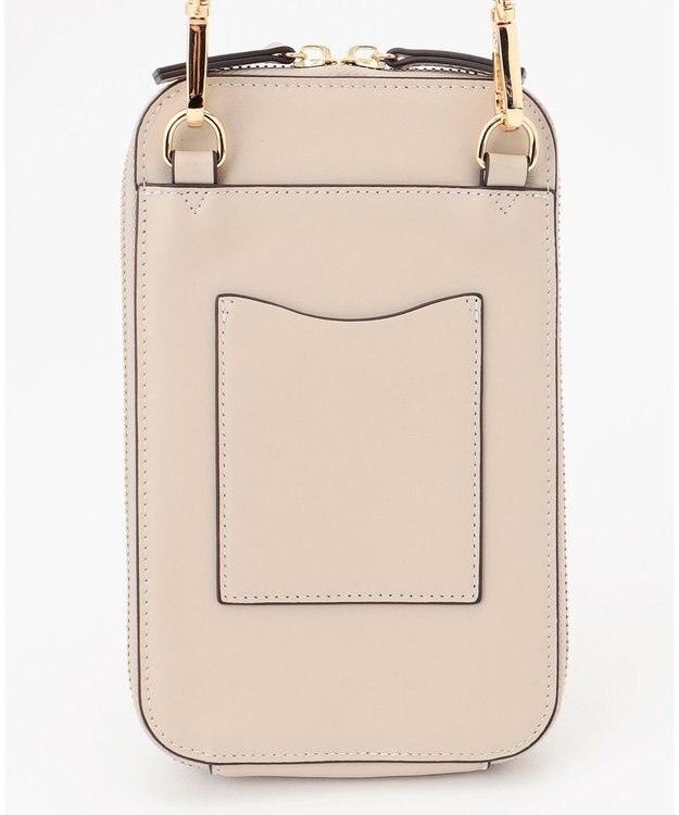 LA BAGAGERIE 【レザー×ステッチ】スマホポシェット アイボリー