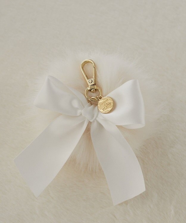 Maison de FLEUR フェイクファーポンポンチャーム White