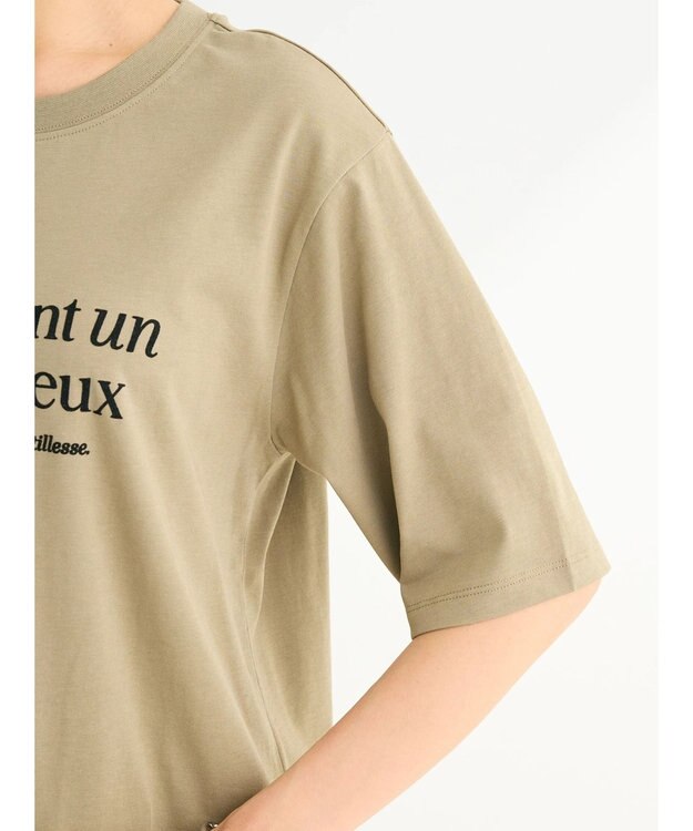 Green Parks ５分袖フロッキーロゴプリントＴＥＥ Khaki