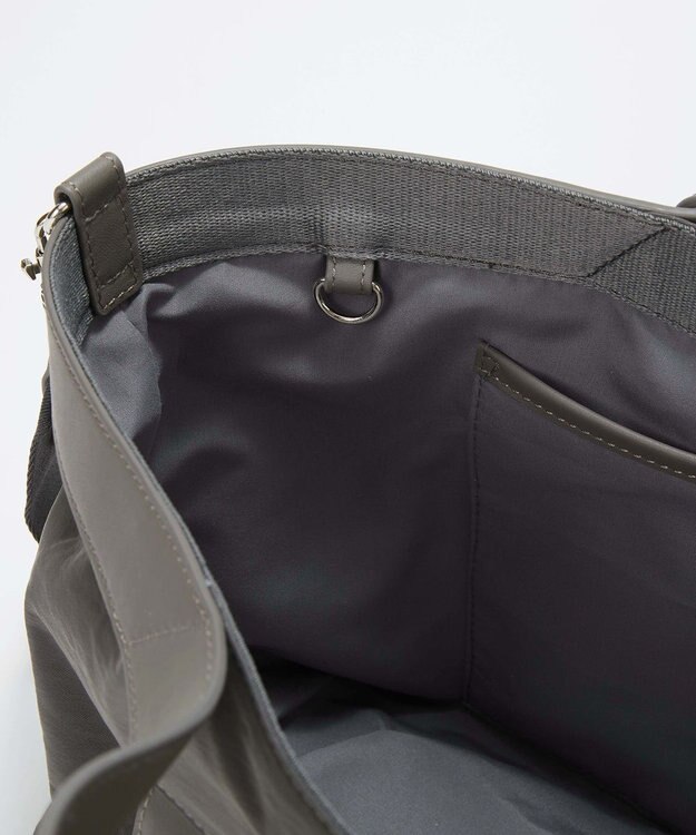 TOPKAPI 【Breath TOPKAPI】MORPH モーフ リンクルナイロン 2way ワイド トートバッグ チャーム付き　軽量 / 撥水 グレー