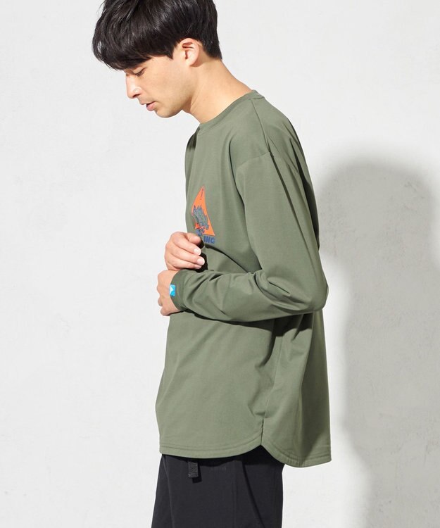 SHARE PARK MENS 【UNISEX】UVカット アートコラボロングTシャツ〈CAMP〉（L・XLサイズ） カーキ