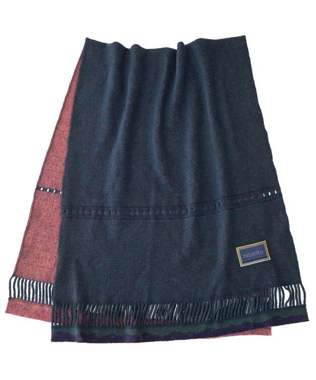 nitorito 【UNISEX】iroiro 無地 3WAY ストール green×pink