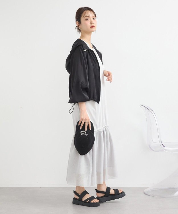 earth music&ecology メッシュドッキングワンピース Light Gray