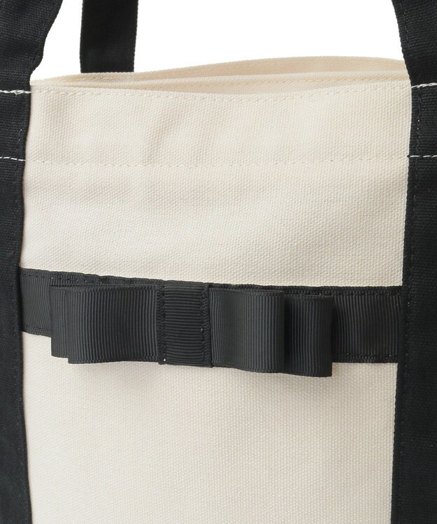 Maison de FLEUR マルチポケット帆布トートSバッグ Ivory