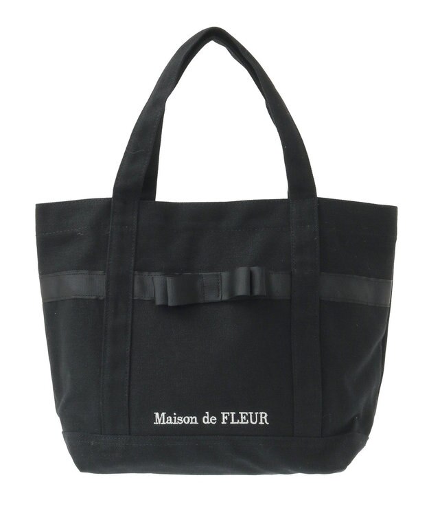 Maison de FLEUR マルチポケット帆布トートSバッグ Black