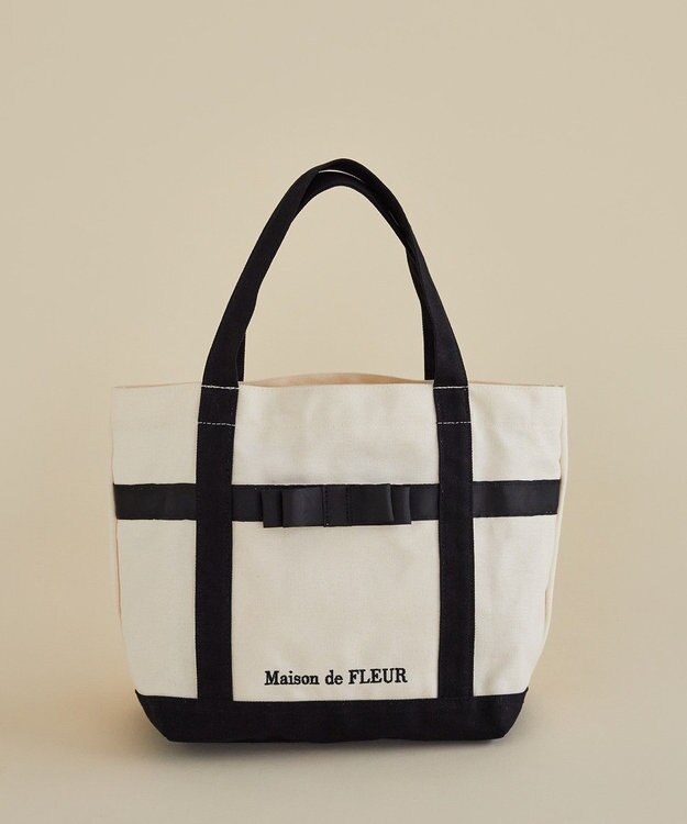 Maison de FLEUR マルチポケット帆布トートSバッグ Ivory