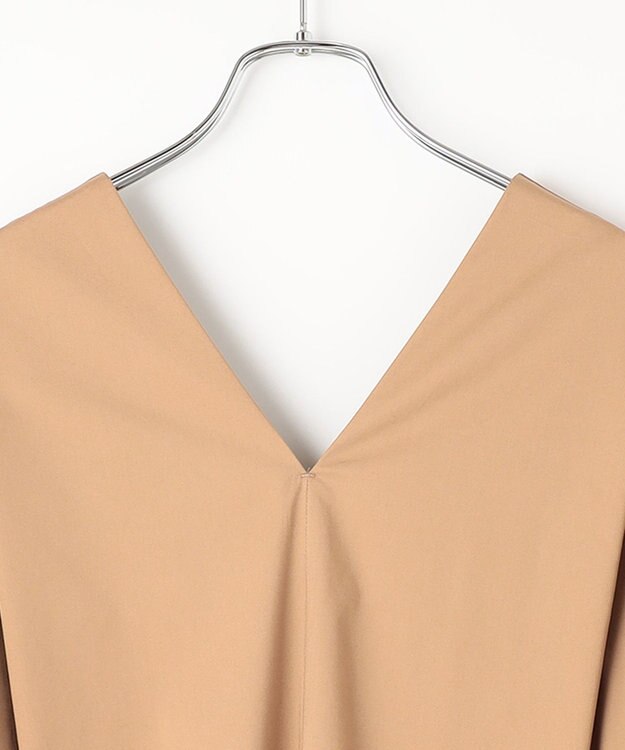 #Newans 【ANSWER for モダンベーシック】ダブルVネックロングワンピース キャメル系
