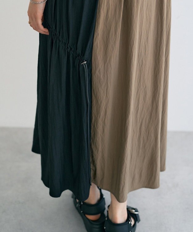 YECCA VECCA ドロストデザインロングスカート Khaki