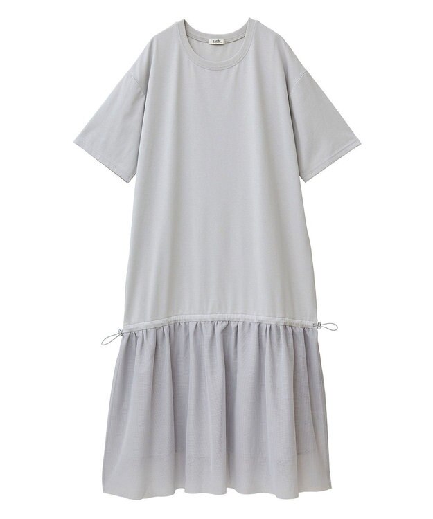earth music&ecology メッシュドッキングワンピース Light Gray