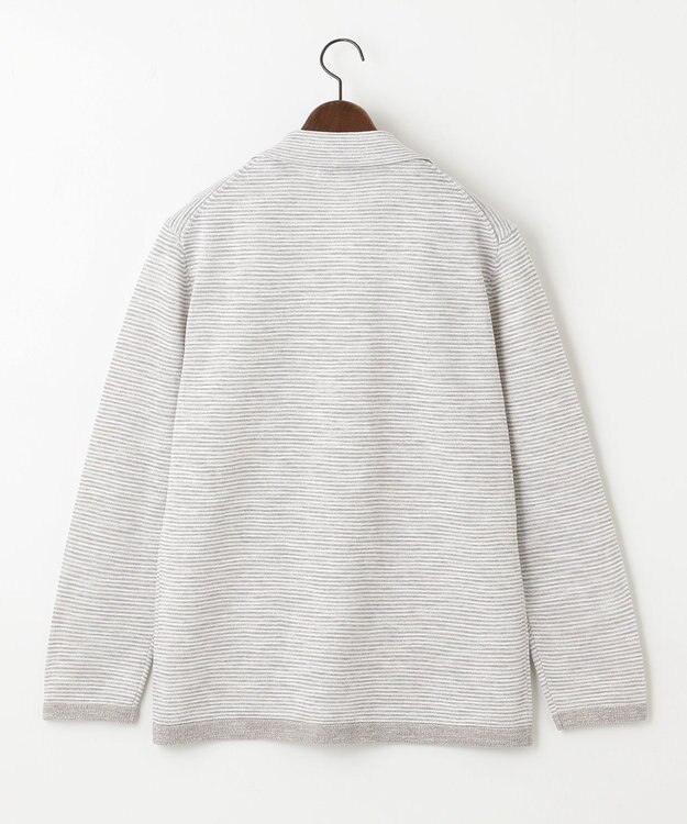 JOSEPH ABBOUD 【軽い/洗える】スラブギマボーダーニットカーディガン ライトグレー系1