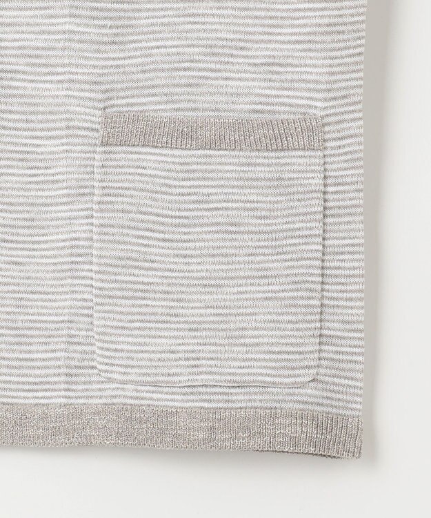 JOSEPH ABBOUD 【軽い/洗える】スラブギマボーダーニットカーディガン ライトグレー系1