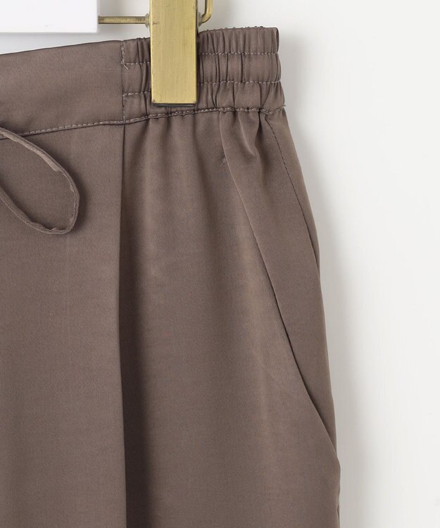 ANY SIS 【洗える】サテンドロストイージー パンツ ブラウン