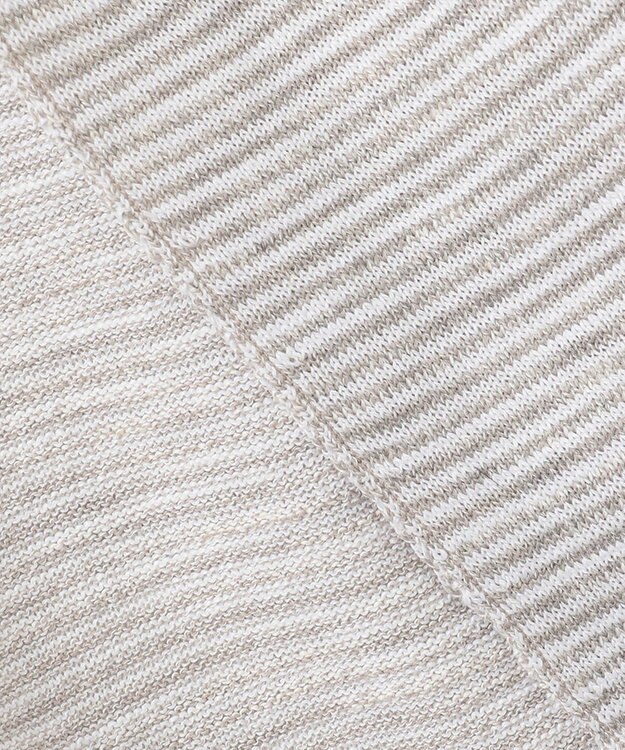 JOSEPH ABBOUD 【軽い/洗える】スラブギマボーダーニットカーディガン ライトグレー系1