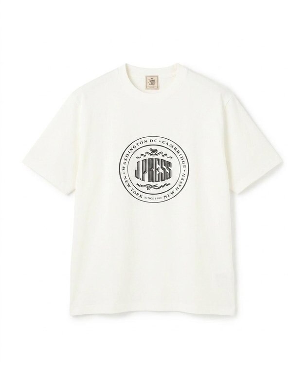 J.PRESS MEN 【WEB限定】オーバルロゴ Tシャツ ホワイト系