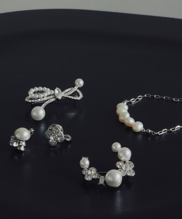 TOCCA LINE PEARL NECKLACE 淡水パールネックレス シルバー系
