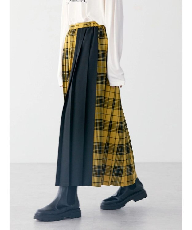 AMERICAN HOLIC アソートチェックプリーツスカート Yellow