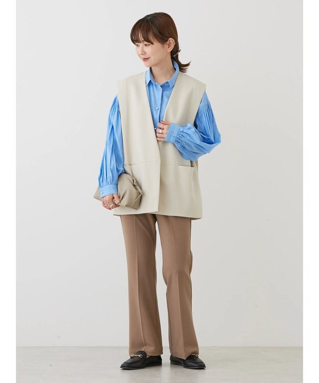 AMERICAN HOLIC 丈違いニュアンスベスト Light Beige